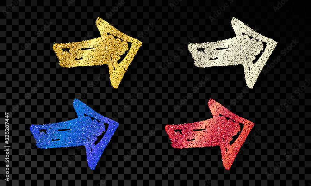 Obraz premium Glitter hand drawn arrow