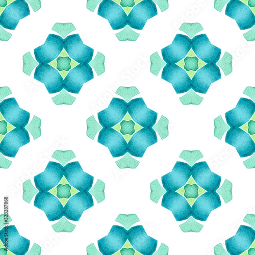 Foto Ikat repeating  swimwear design. Green immaculate