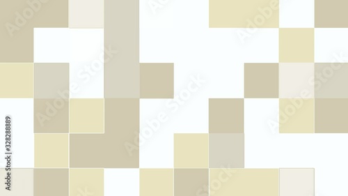 Abstract animation of gray and yellow block shapes moving on white background. Seamless loop animated background, wallpaper.