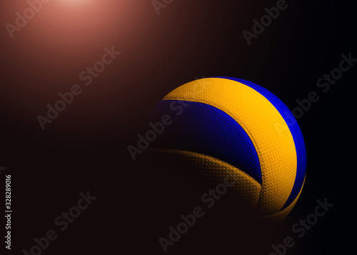 volleyball ball on black background.