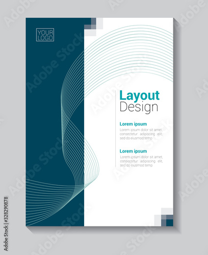 Cover design for annual report or business catalog, magazine, flyer, booklet and content page template. Brochure template layout. A4 cover vector EPS-10 sample image with Gradient Mesh. - Vector