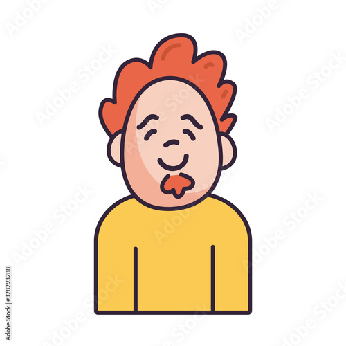 Isolated avatar man with mustache fill style icon vector design