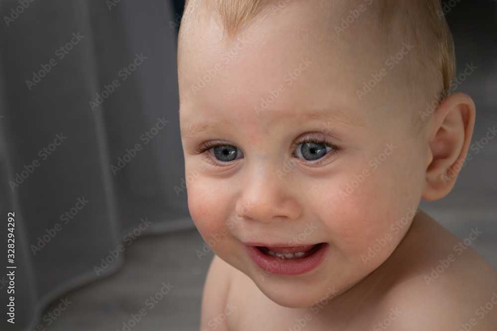 Smilling happy little boy looking away Childhood concept Smilling happy little boy looking away Childhood concept
