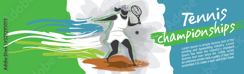 Vector tennis character design with country flag concept.