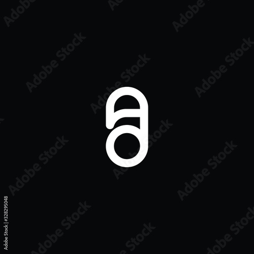 Creative Professional Trendy and Minimal Letter AD Logo Design in Black and White Color , Initial Based Alphabet Icon Logo in Editable Vector Format