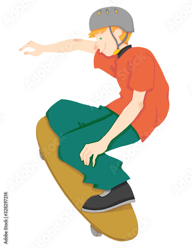 スケートボードを楽しむ男の子のイラスト（シームレス） © eringo