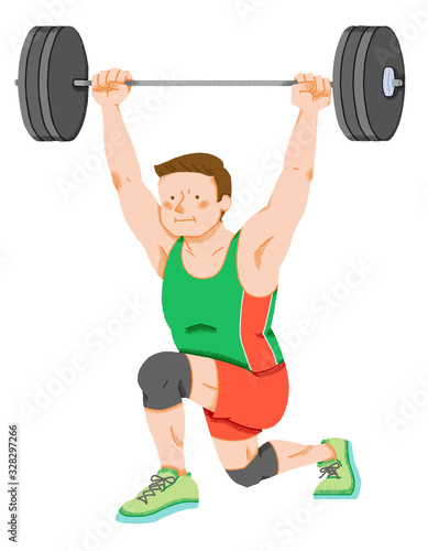 ウエイトリフティングの選手のイラスト シームレス Stock イラスト Adobe Stock