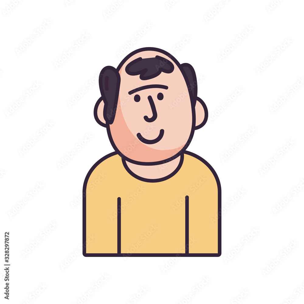 Isolated avatar man fill style icon vector design Isolated avatar man fill style icon vector design