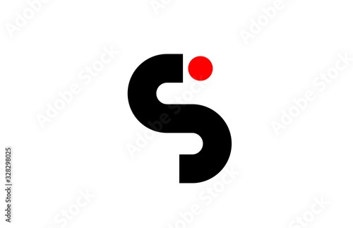 S dot dots letter logo alphabet icon design in red grey white for company and business photo