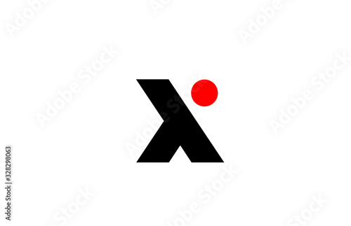 X dot dots letter logo alphabet icon design in red grey white for company and business