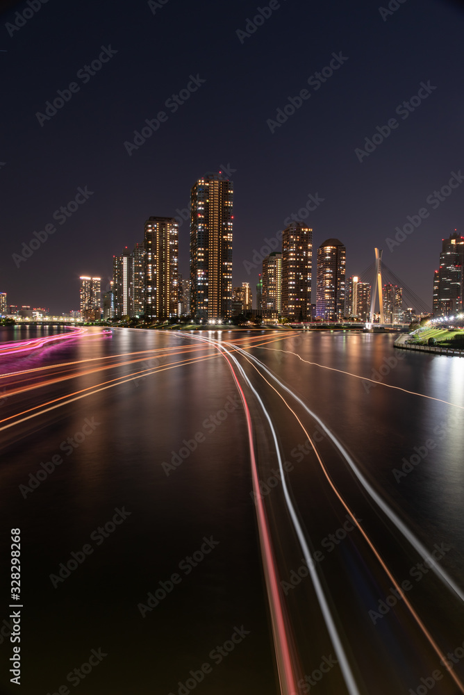Tokyo city at night. Long Exposure. Skyscraper Tokyo city at night. Long Exposure. Skyscraper