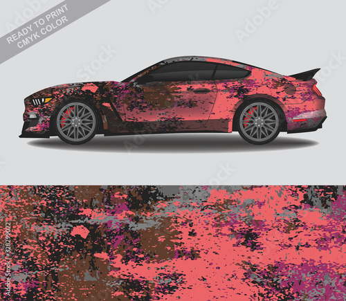 Car wrap decal design vector, custom livery race rally car vehicle sticker and tinting.