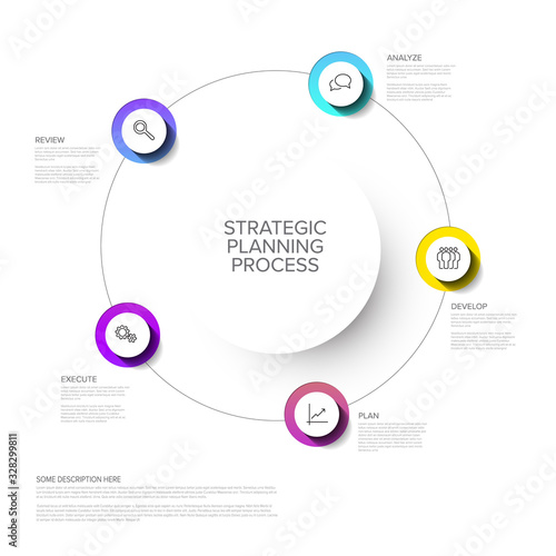 Vector Strategic planning process diagram concept