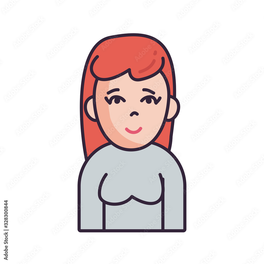 Isolated avatar woman wth sweater fill style icon vector design