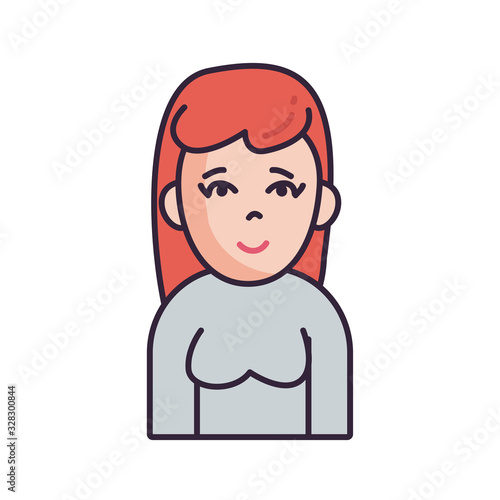 Isolated avatar woman wth sweater fill style icon vector design