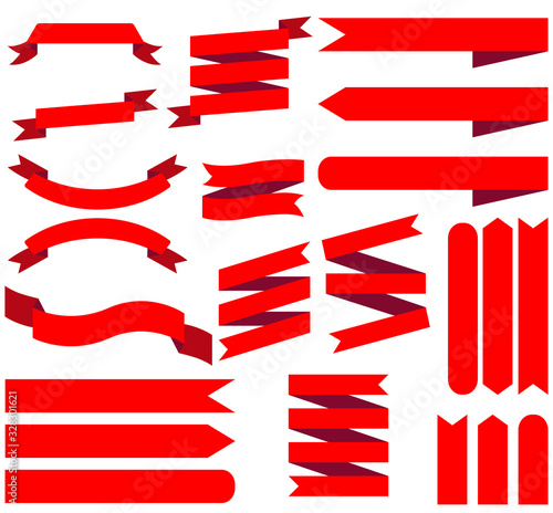 set of red ribbons. Vector EPS 10