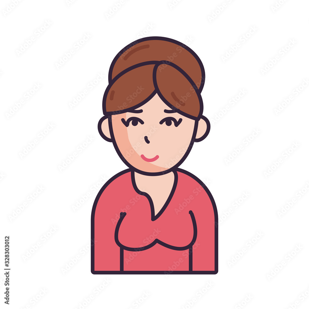 Isolated avatar woman with blouse fill style icon vector design Isolated avatar woman with blouse fill style icon vector design