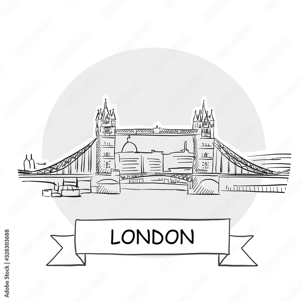 London Cityscape Vector Sign