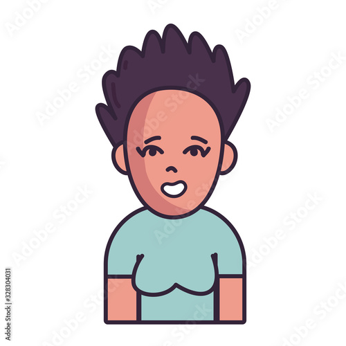 Isolated avatar woman with shirt fill style icon vector design