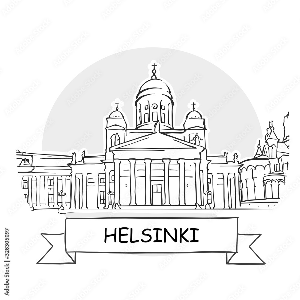 Helsinki Cityscape Vector Sign