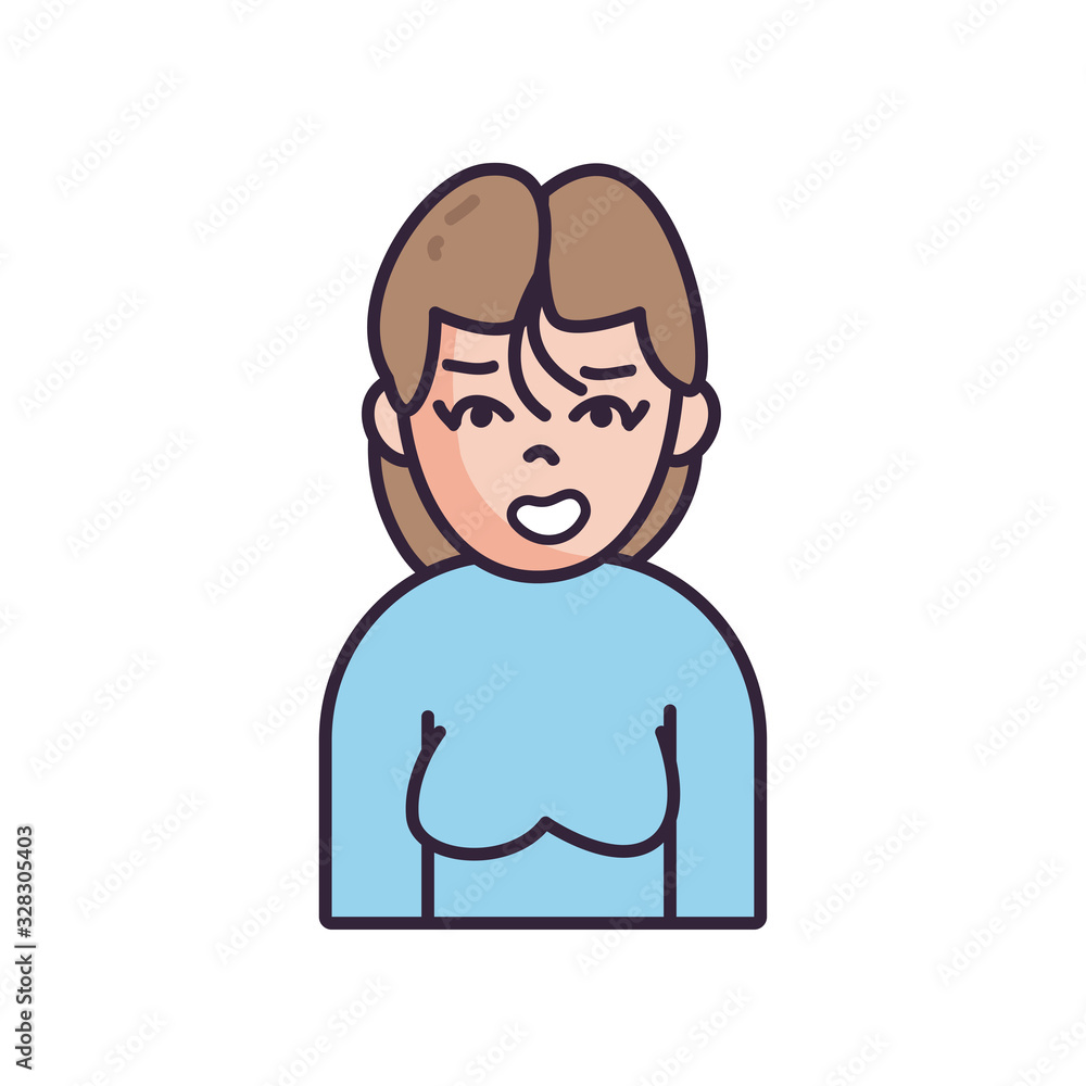 Isolated avatar woman wth sweater fill style icon vector design Isolated avatar woman wth sweater fill style icon vector design
