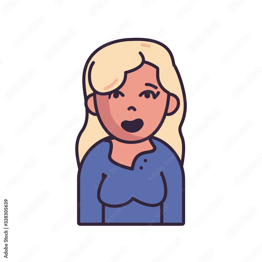 Isolated avatar woman with blouse fill style icon vector design Isolated avatar woman with blouse fill style icon vector design