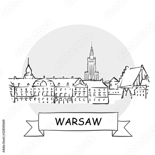 Warsaw Cityscape Vector Sign
