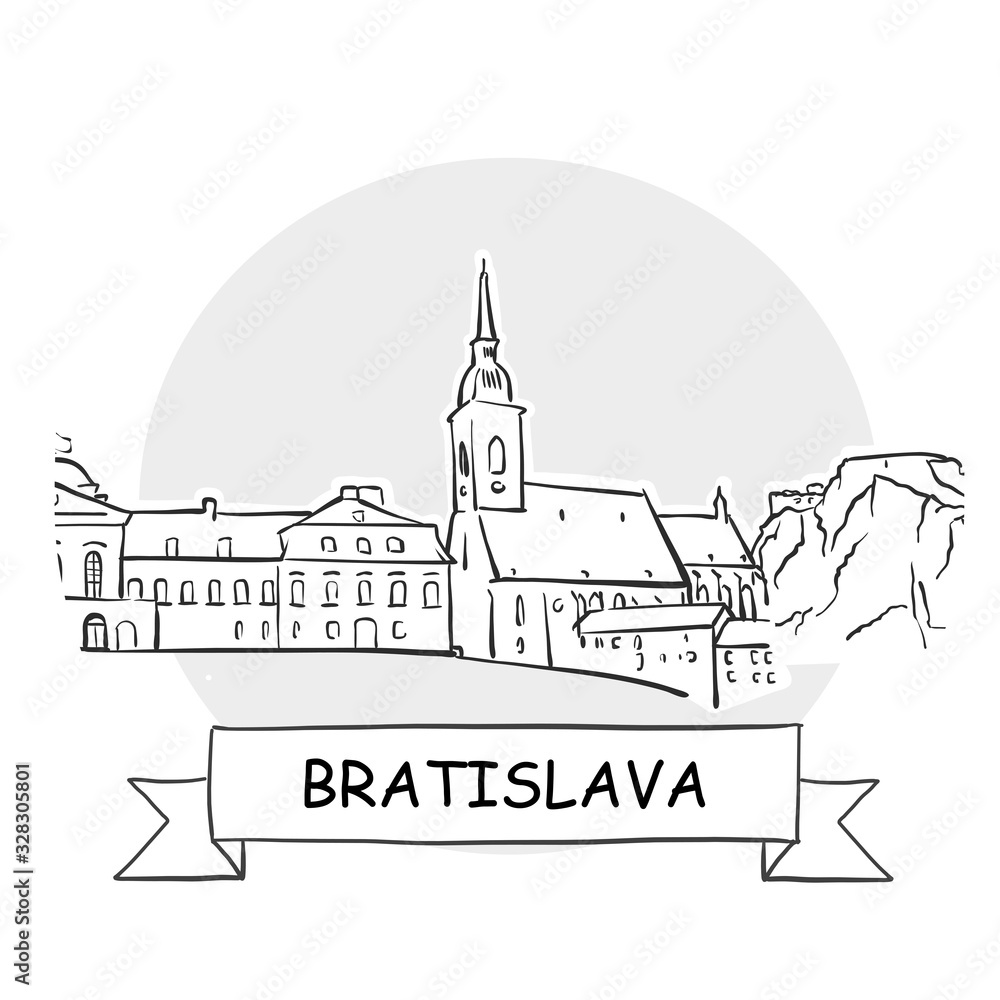 Bratislava Cityscape Vector Sign