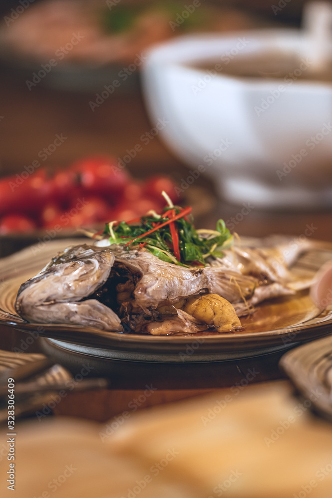 Chinese food, golden sweet and sour fish