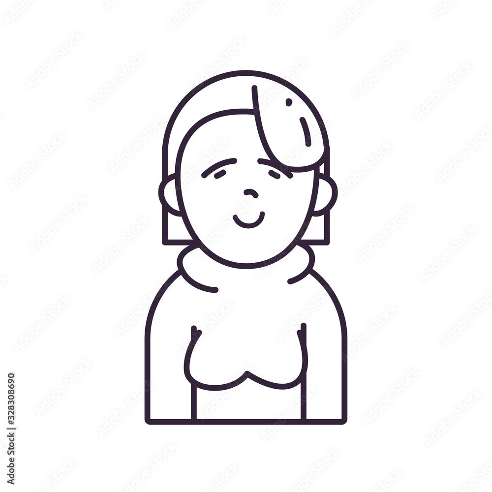 Isolated avatar woman wth sweater line style icon vector design Isolated avatar woman wth sweater line style icon vector design