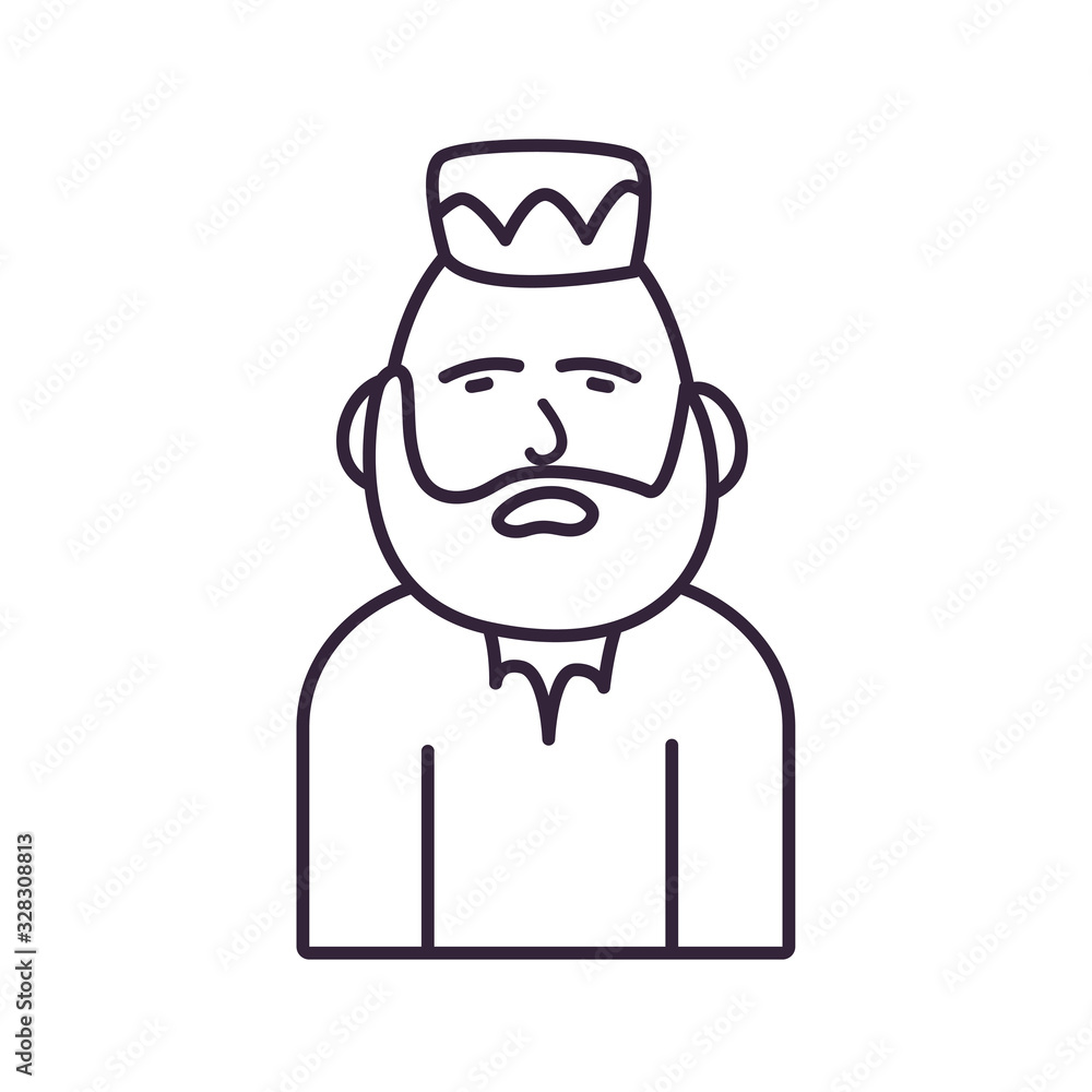 Isolated avatar man with beard line style icon vector design Isolated avatar man with beard line style icon vector design
