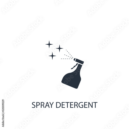 Spray detergent icon. Simple cleaning element illustration.