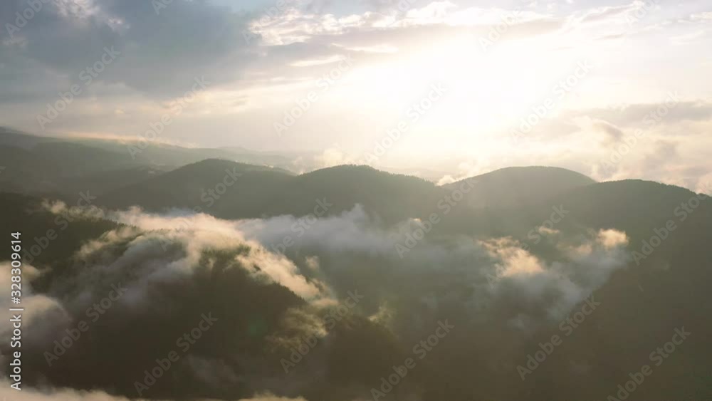 Aerial view of fog in the forest in Bulgaria. Aerial view of fog in the forest in Bulgaria.