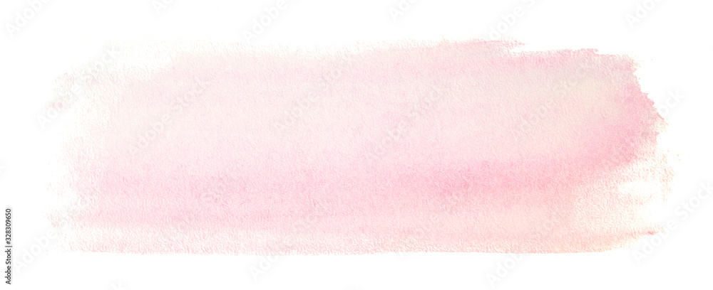 Light pink watercolor stain. on a white background with a soft transition. rectangular banner - obrazy, fototapety, plakaty 