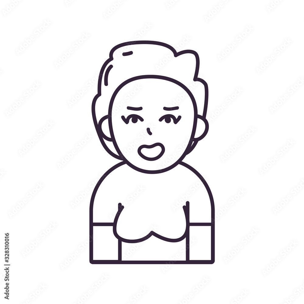 Isolated avatar woman with shirt line style icon vector design