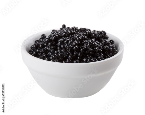 Black caviar isolated on white