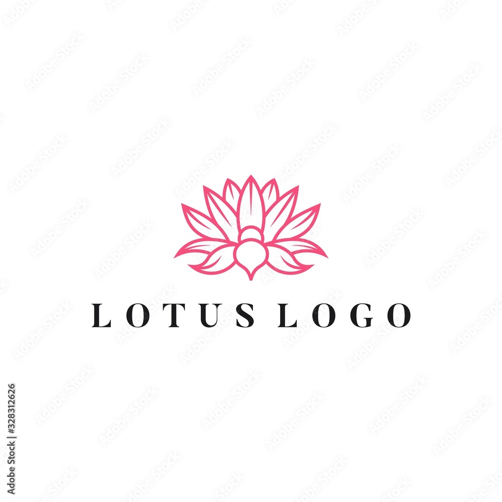 Blooming Lotus Flower Logo Spa Nature Health vector icon Illustration