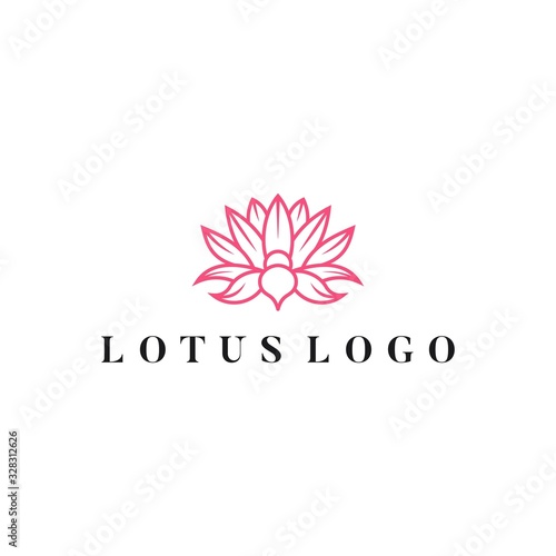 Blooming Lotus Flower Logo Spa Nature Health vector icon Illustration