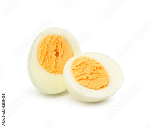 boiled egg on a white background