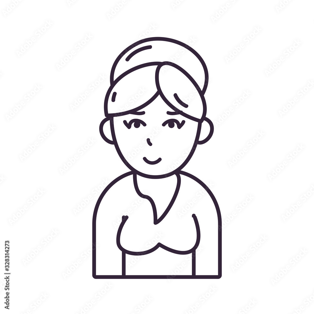 Isolated avatar woman with blouse line style icon vector design Isolated avatar woman with blouse line style icon vector design