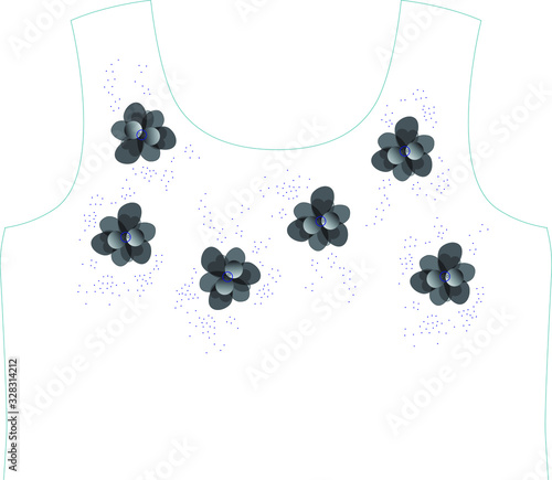 bead hand embroidery for womens wear, t shirt and blouse