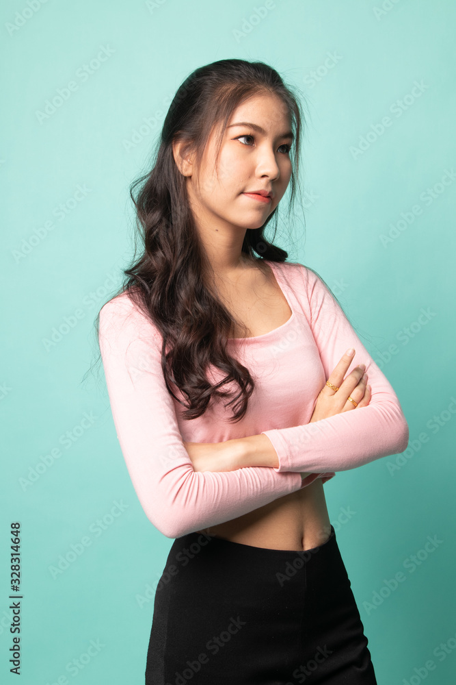 Portrait of beautiful young Asian woman.