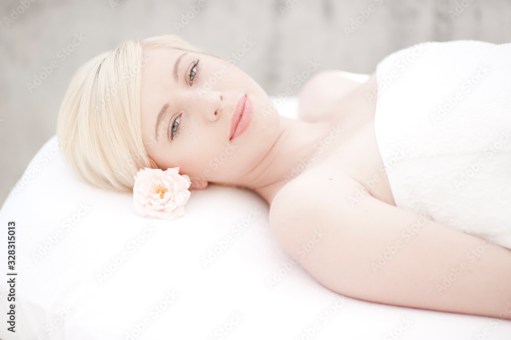 Beautiful young woman in beautician salon Beautiful young woman in beautician salon
