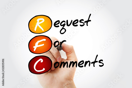 RFC - Request for Comments acronym, business concept background photo