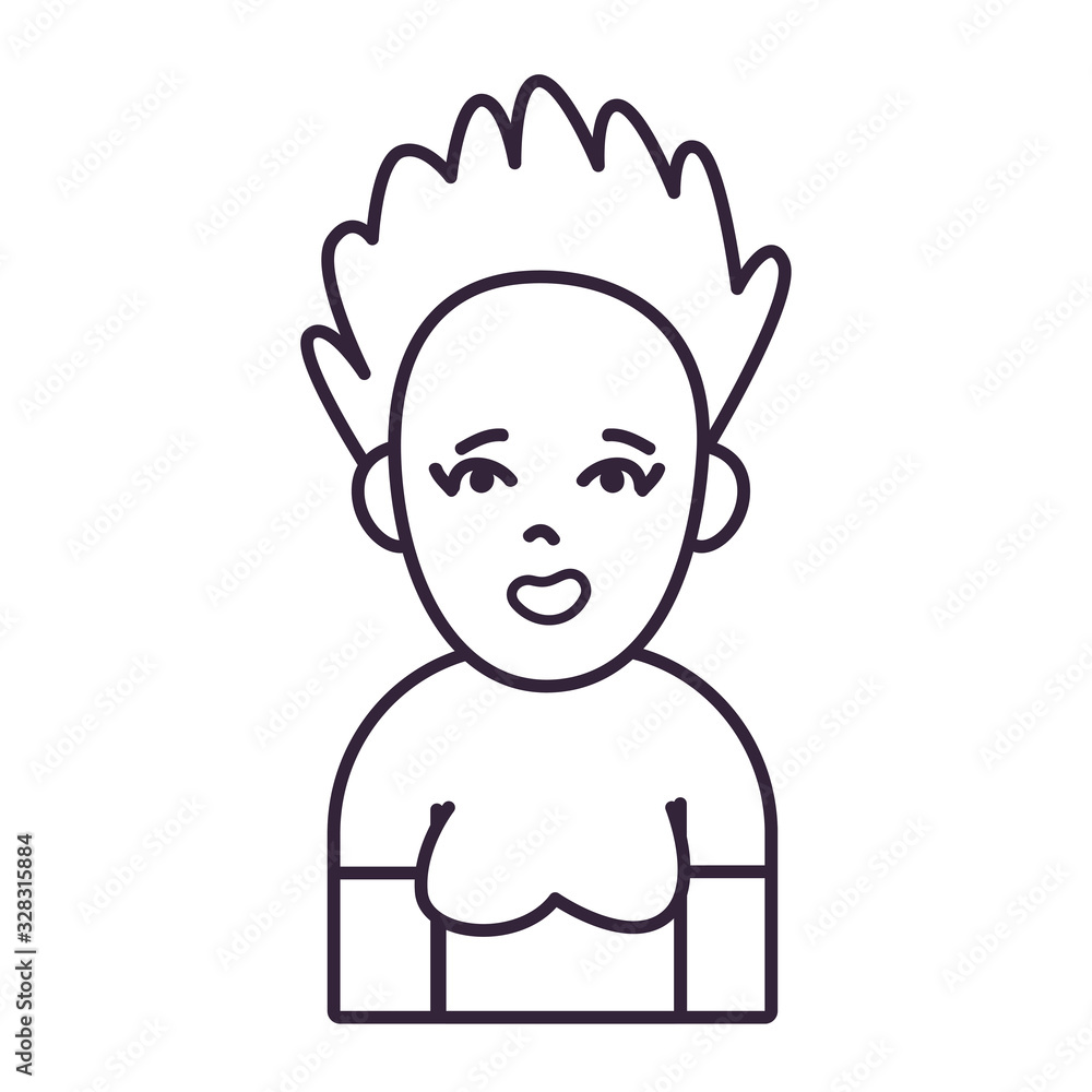 Isolated avatar woman with shirt line style icon vector design Isolated avatar woman with shirt line style icon vector design