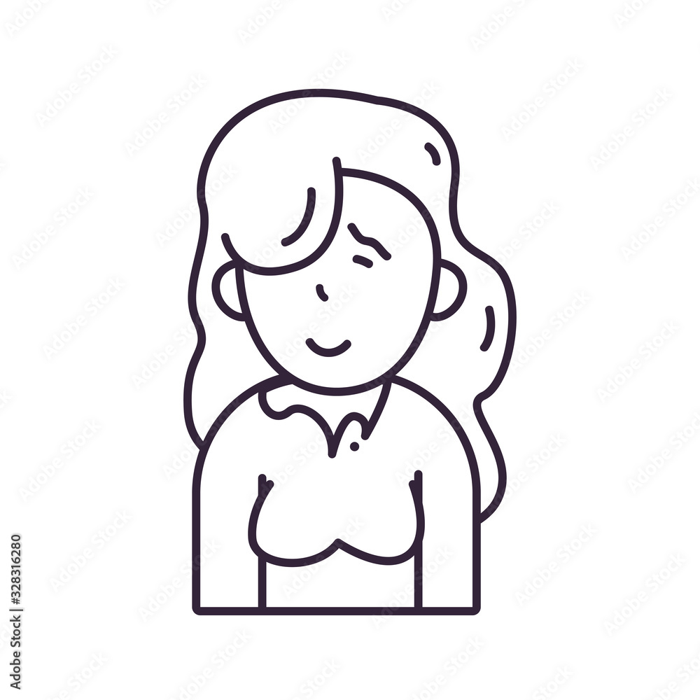 Isolated avatar woman with blouse line style icon vector design Isolated avatar woman with blouse line style icon vector design
