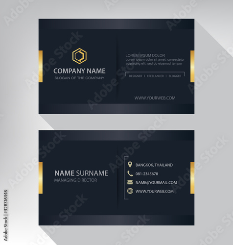 Business card in modern luxury style black and gold color