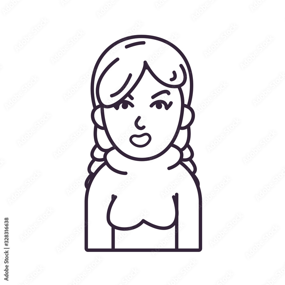 Isolated avatar woman wth sweater line style icon vector design Isolated avatar woman wth sweater line style icon vector design