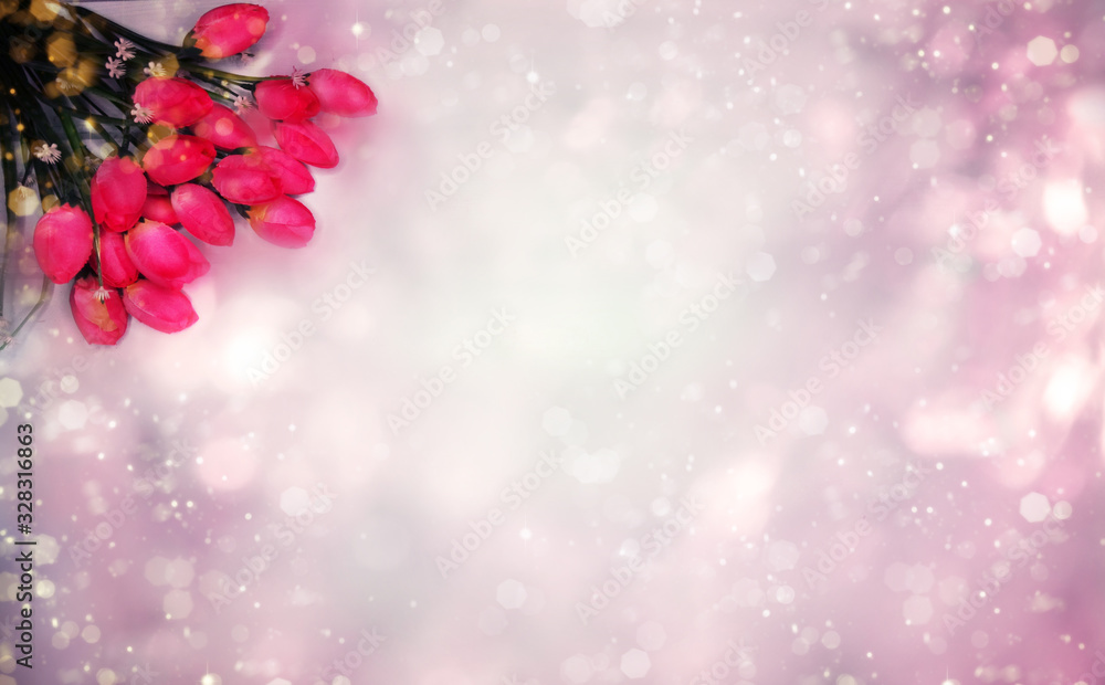 spring background flowering tulips and abstract bokeh spring background flowering tulips and abstract bokeh