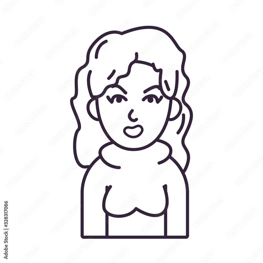 Isolated avatar woman wth sweater line style icon vector design Isolated avatar woman wth sweater line style icon vector design